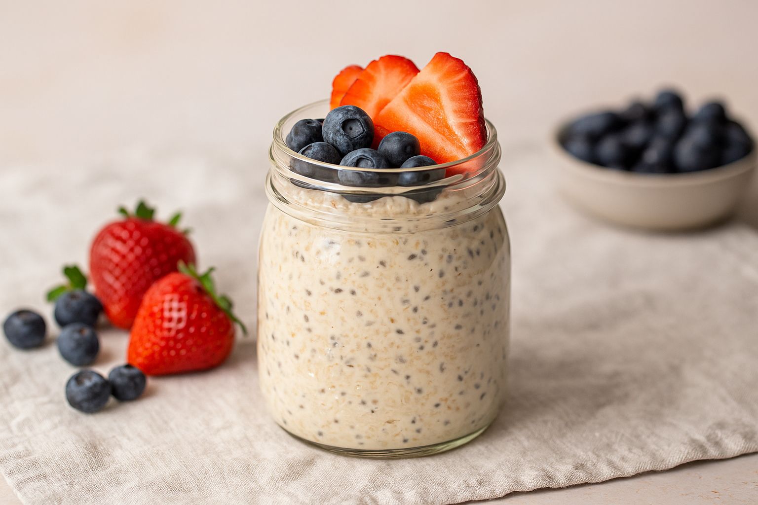 Creamy Overnight Oats with Berries – Healthy Make-Ahead Breakfast